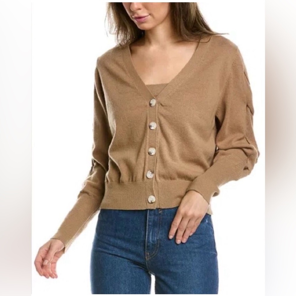 Anthropologie Lea & Viola Wool Cashmere Blend Tank Cardigan Set Size Small